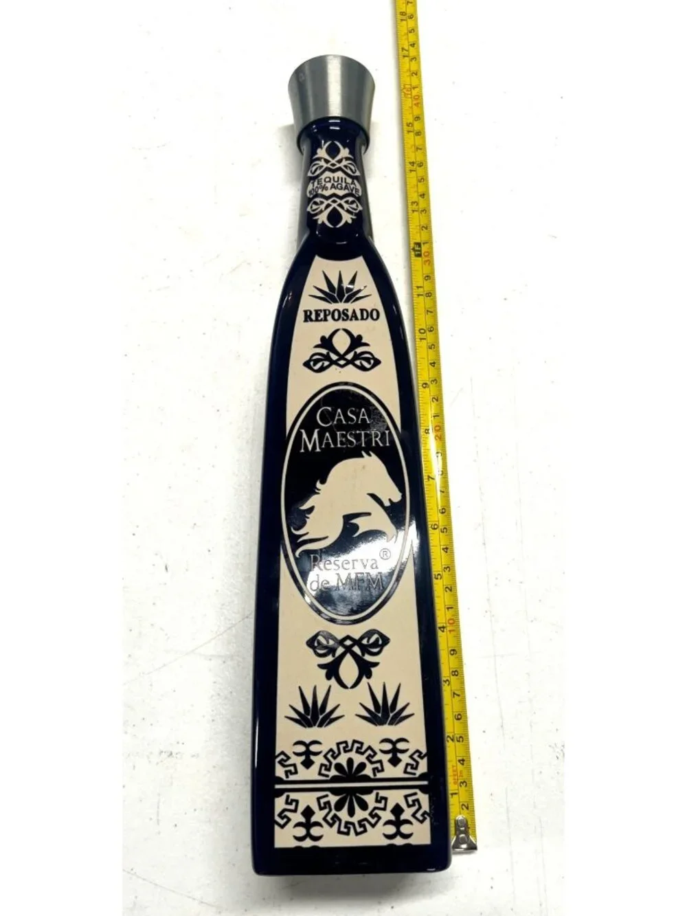 Empty Casa Maestri Reserva de MFM Reposado bottle